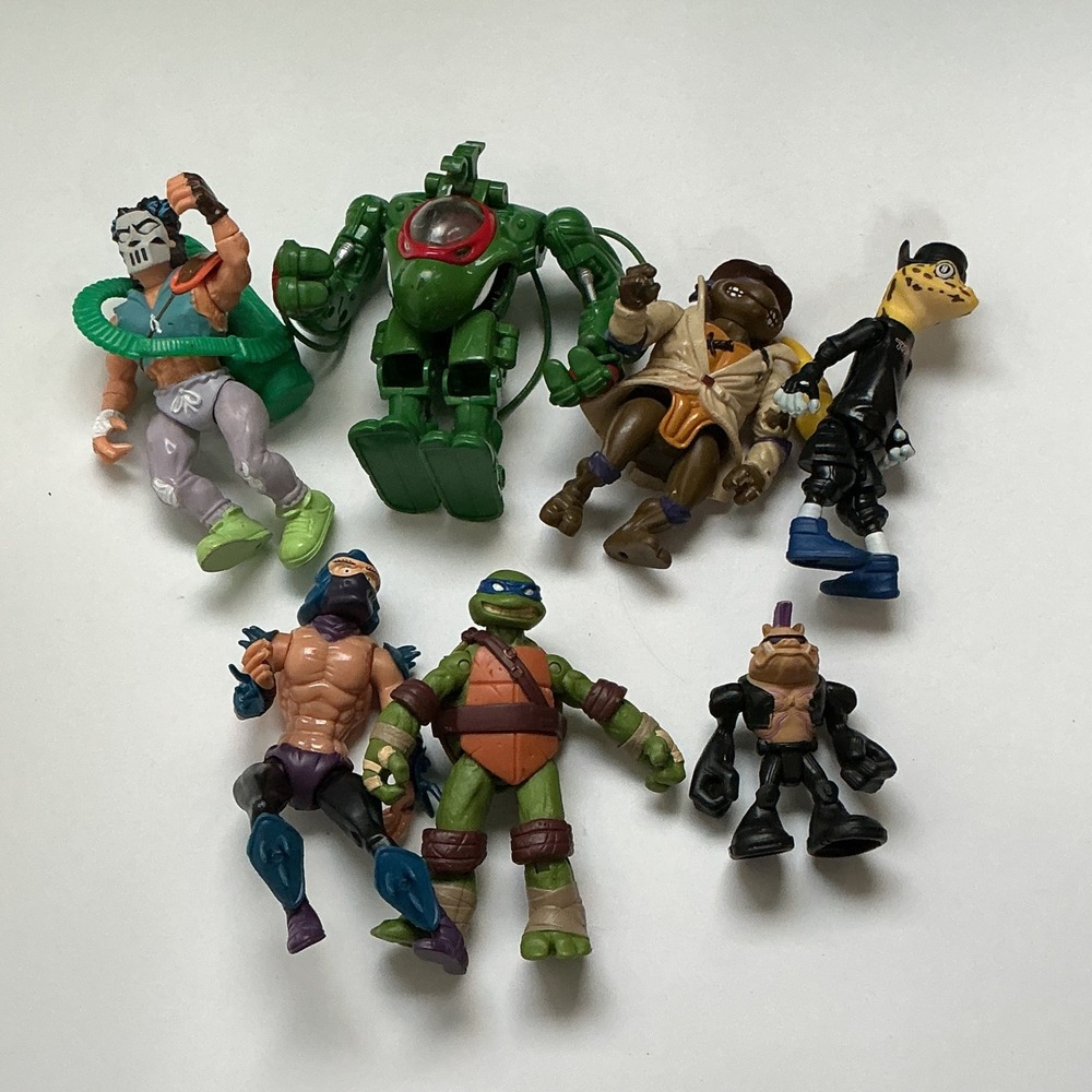 TMNT Action Figure Lot Playmates Casey Jones Donatello Mech 1996-2015 7pc